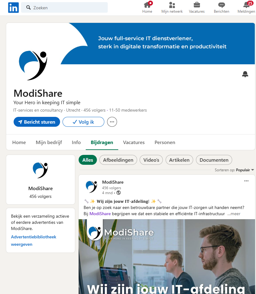 linkedIn van Modishare